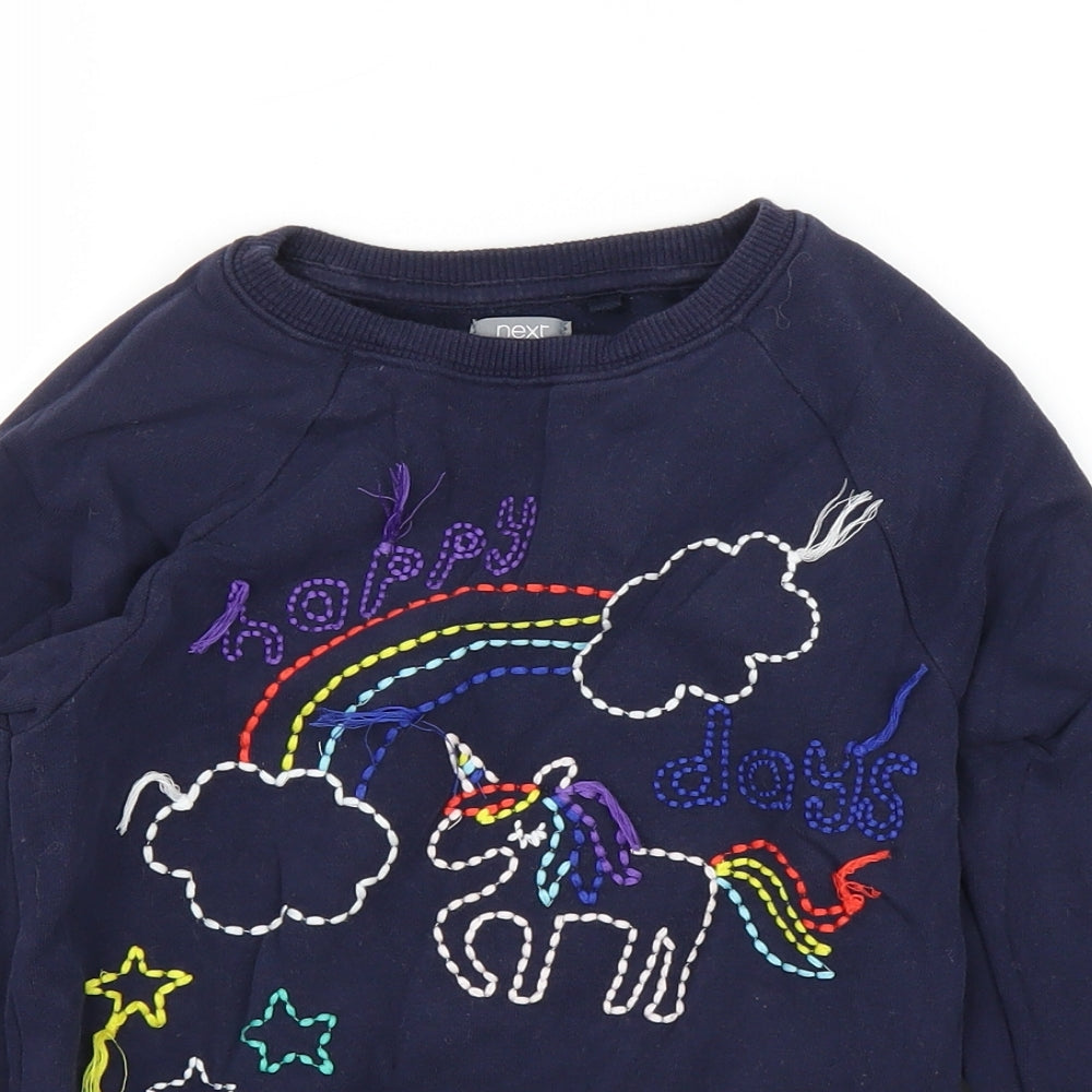 NEXT Girls Blue   Pullover Jumper Size 6 Years  - Unicorn