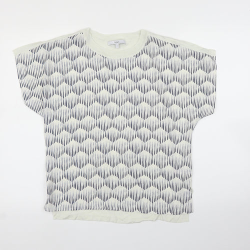 NEXT Womens White Geometric  Basic Blouse Size S
