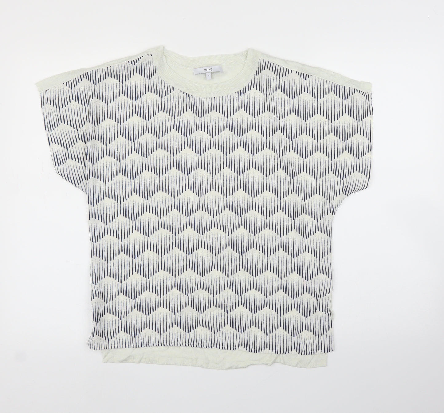 NEXT Womens White Geometric  Basic Blouse Size S