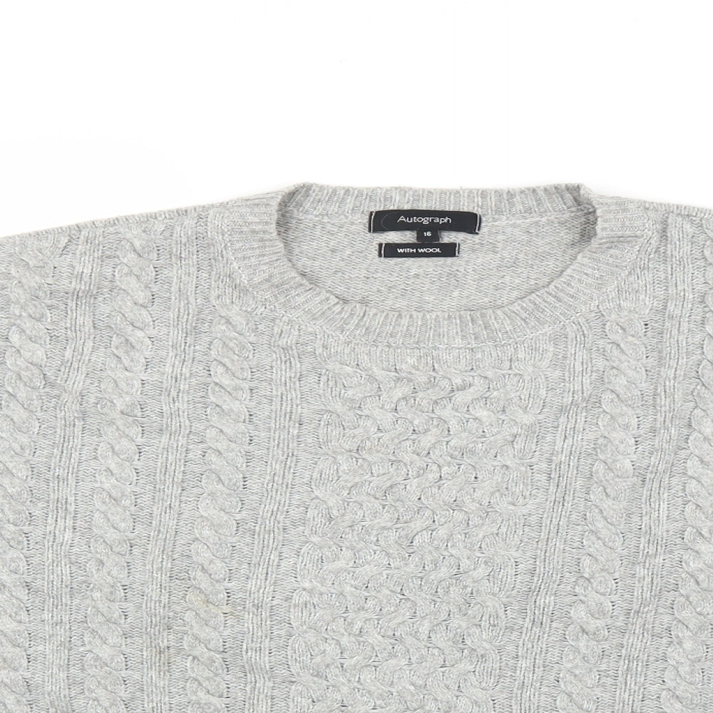 Autograph Womens Grey   Pullover Jumper Size 16