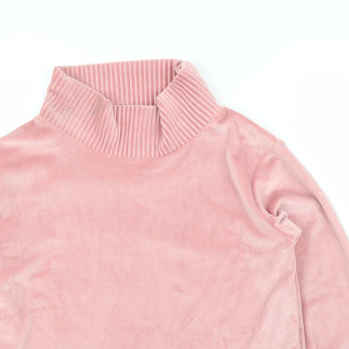 TU Womens Pink Solid Velvet Top Pyjama Top Size 8