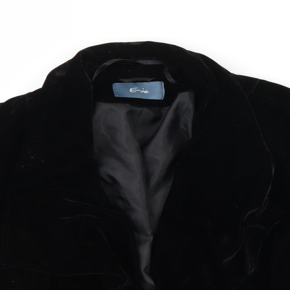 Evie Womens Black  Velvet Cardigan Jumper Size 14  - Jacket