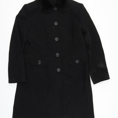 Dorothy Perkins Womens Black   Overcoat Coat Size 14