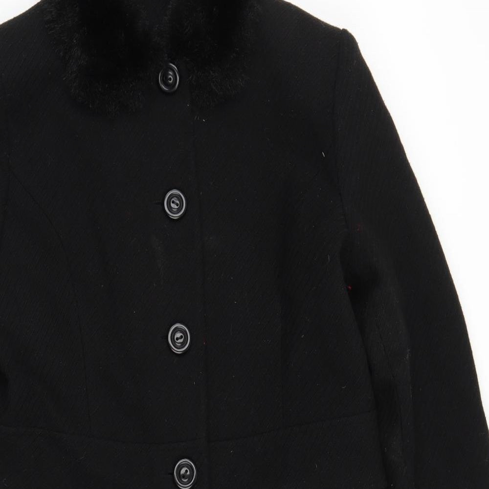 Dorothy Perkins Womens Black   Overcoat Coat Size 14
