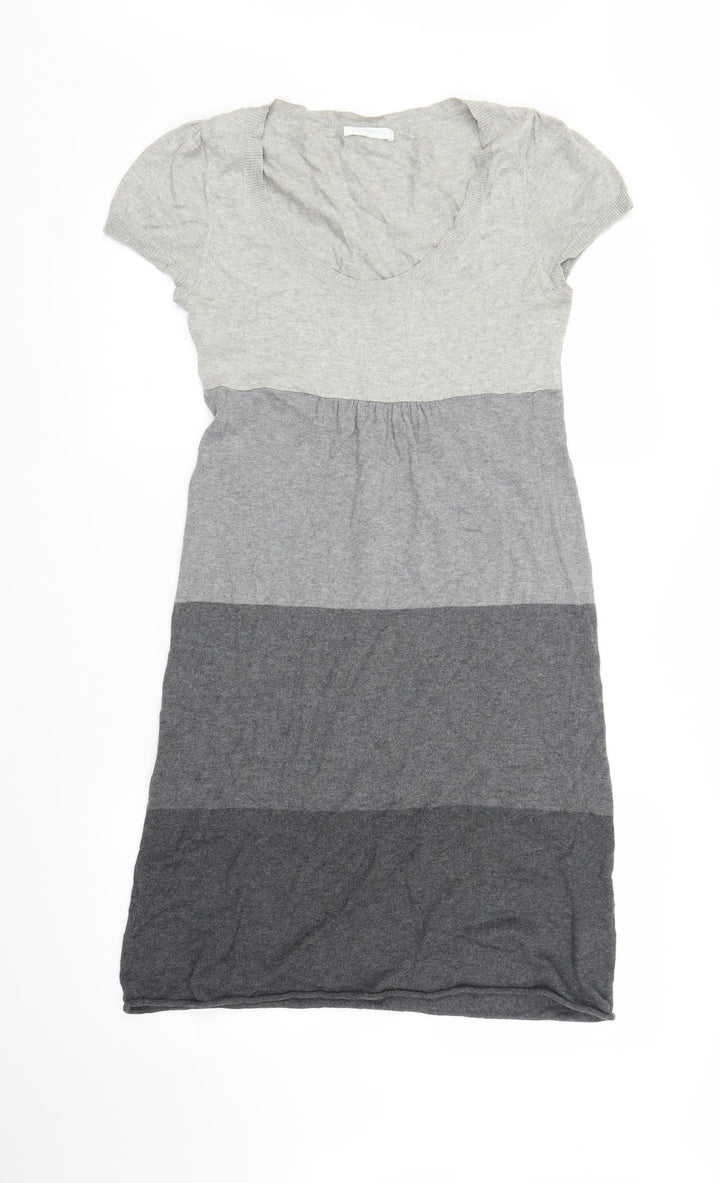 Promod Womens Grey Striped Jumper Dress Size S