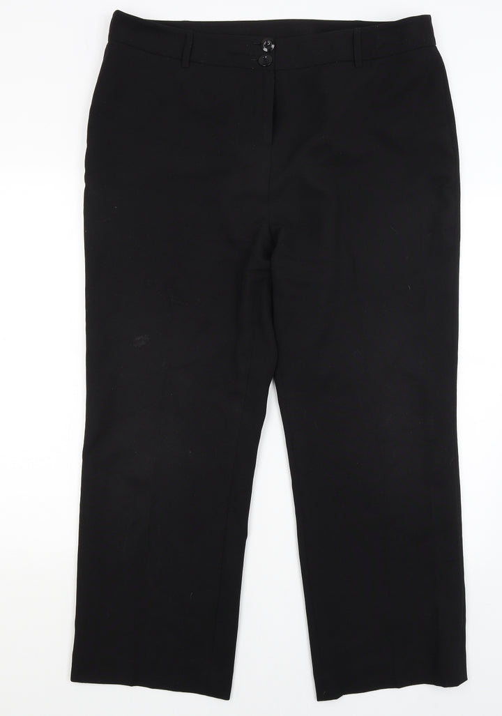 Anthology Womens Black Trousers Size 18 L27 in
