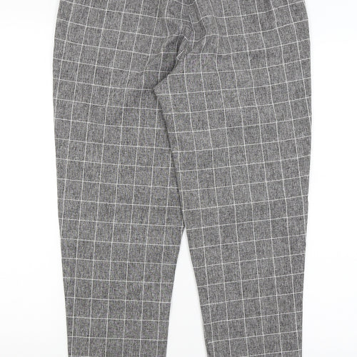 SheIn Womens Grey Check  Capri Trousers Size S L27 in