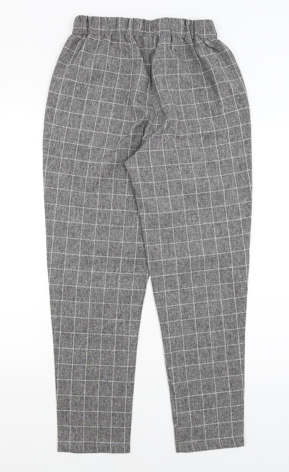 SheIn Womens Grey Check  Capri Trousers Size S L27 in