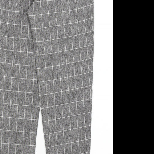 SheIn Womens Grey Check  Capri Trousers Size S L27 in