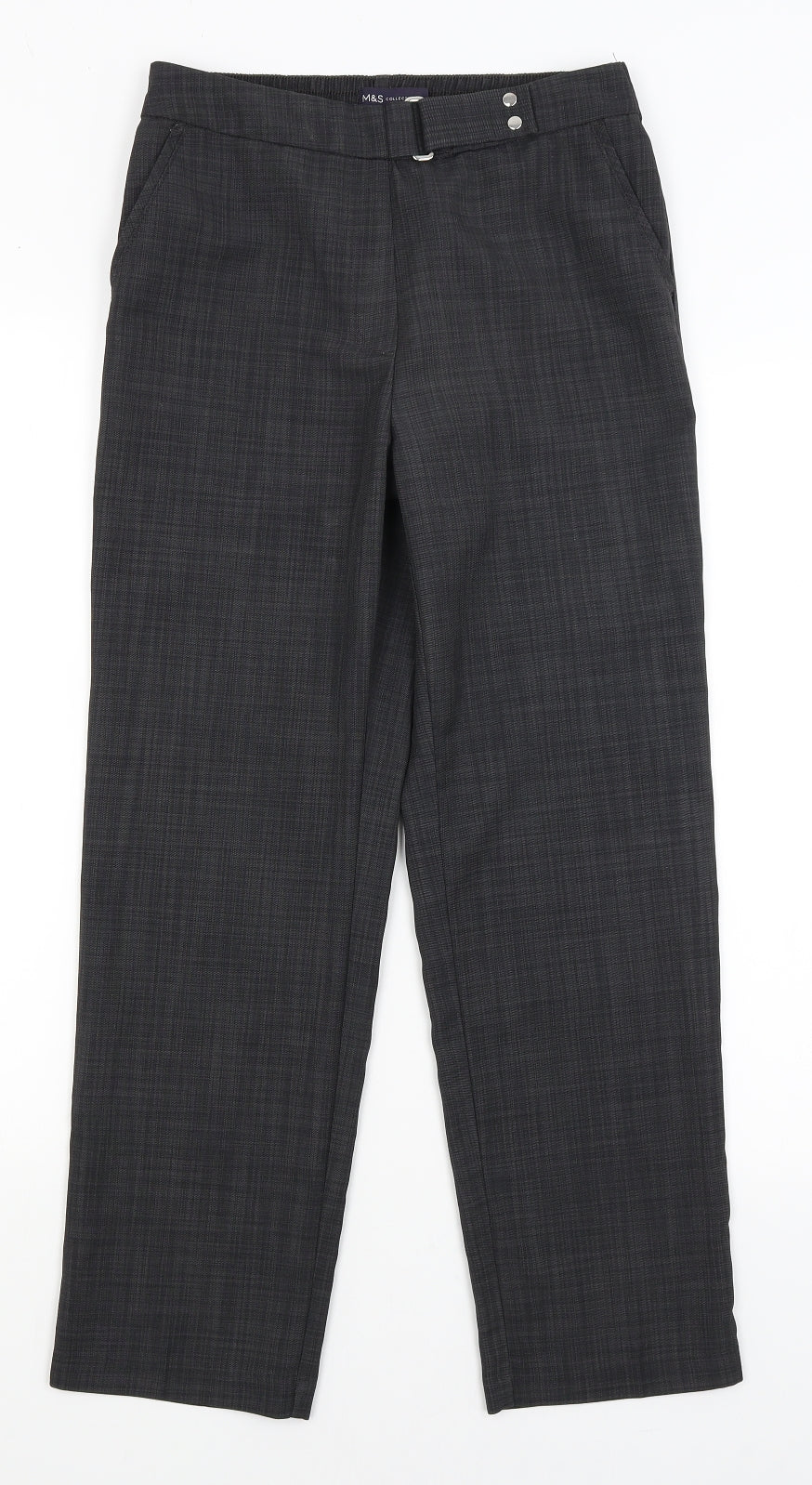 M&S Womens Grey   Cropped Trousers Size 8 L26 in