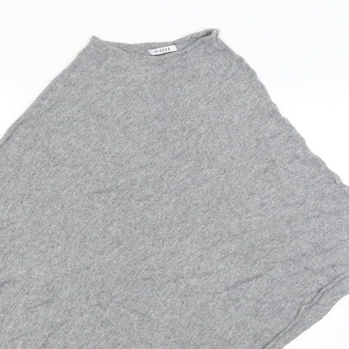 Pieces Womens Grey   Shrug Jumper One Size