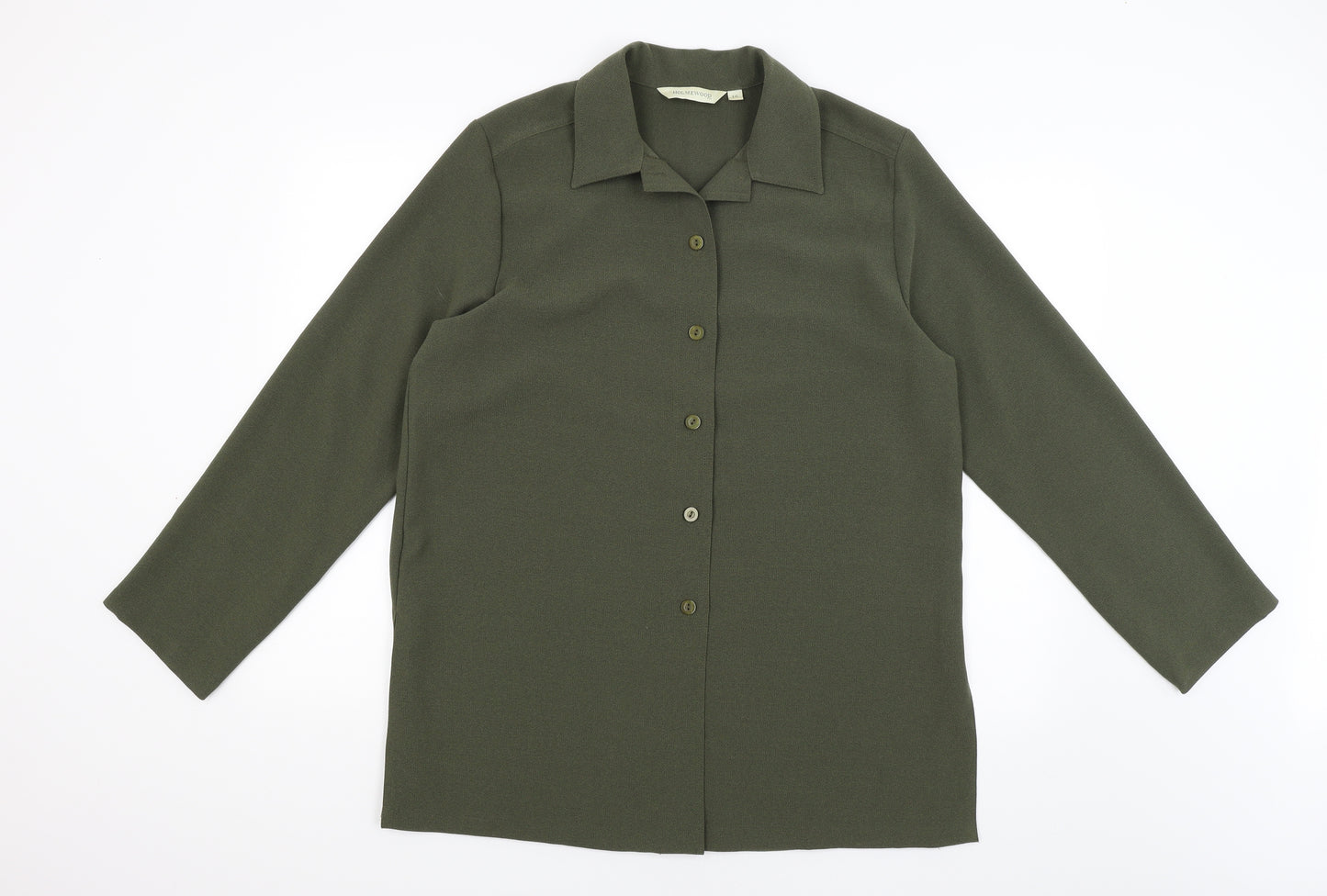 Holmewood Womens Green   Basic Button-Up Size 16