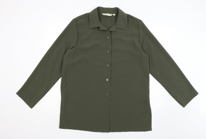 Holmewood Womens Green   Basic Button-Up Size 16