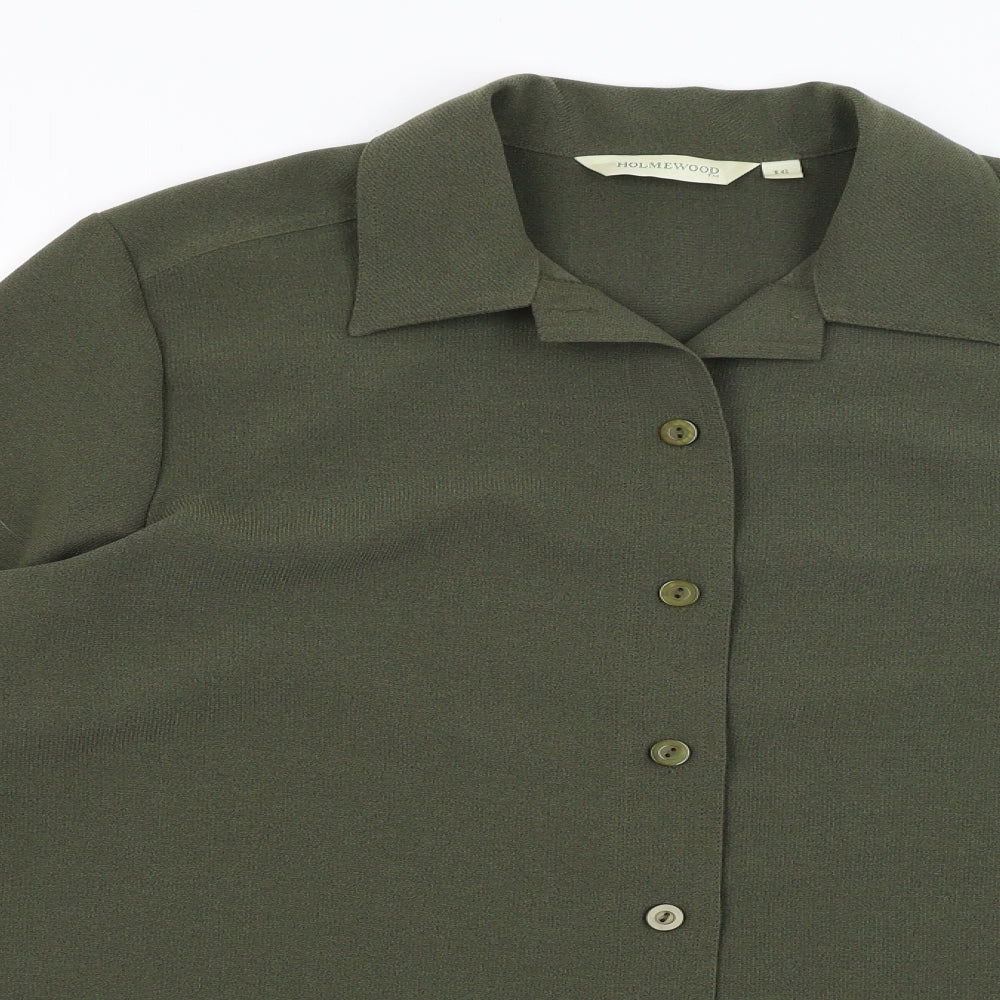 Holmewood Womens Green   Basic Button-Up Size 16