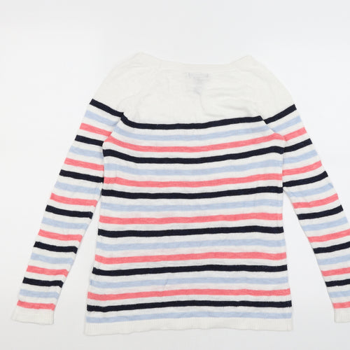 Gap Womens White Striped  Pullover Jumper Size XS