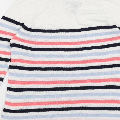 Gap Womens White Striped  Pullover Jumper Size XS