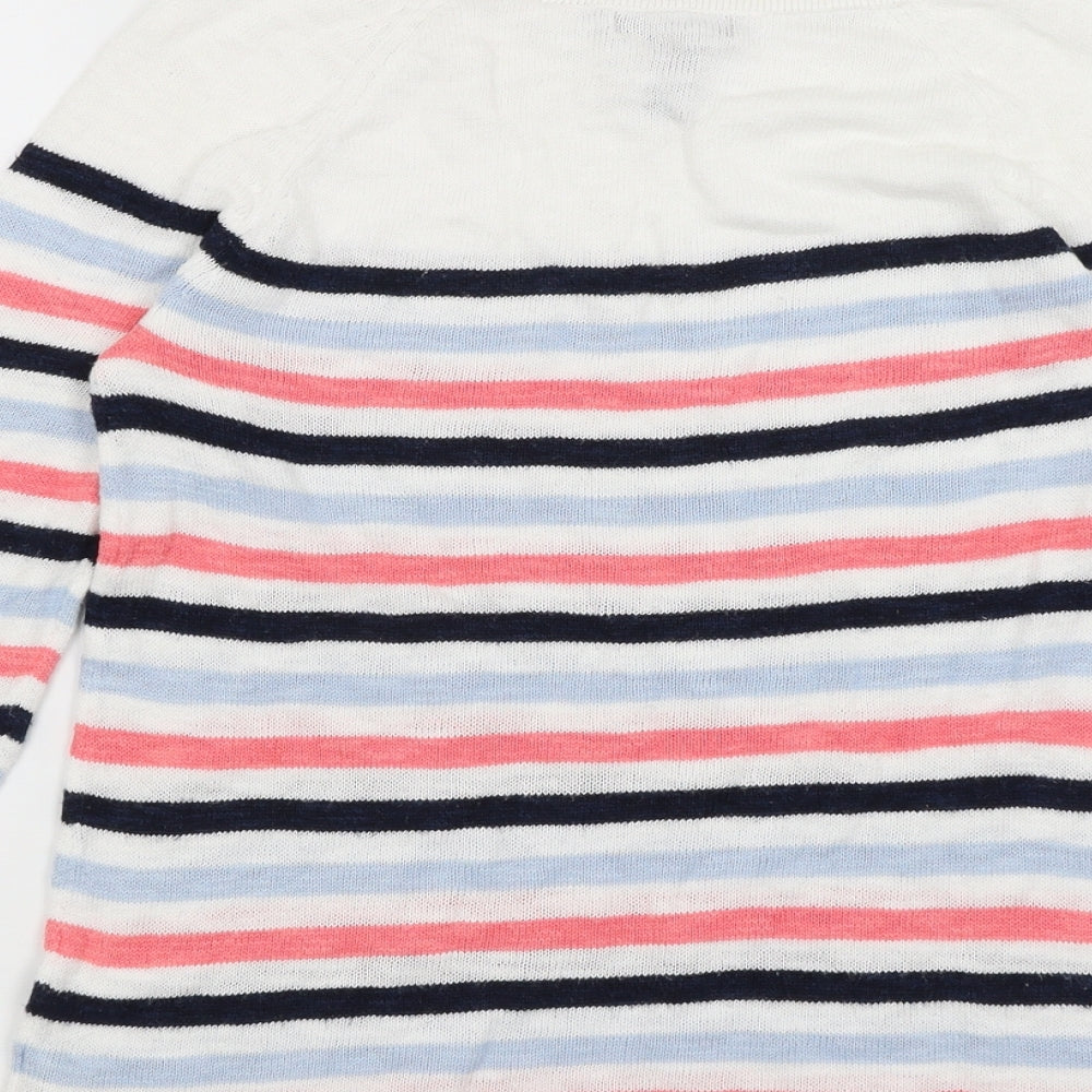 Gap Womens White Striped  Pullover Jumper Size XS