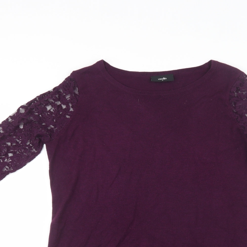 Wallis Womens Purple  Knit Pullover Jumper Size M