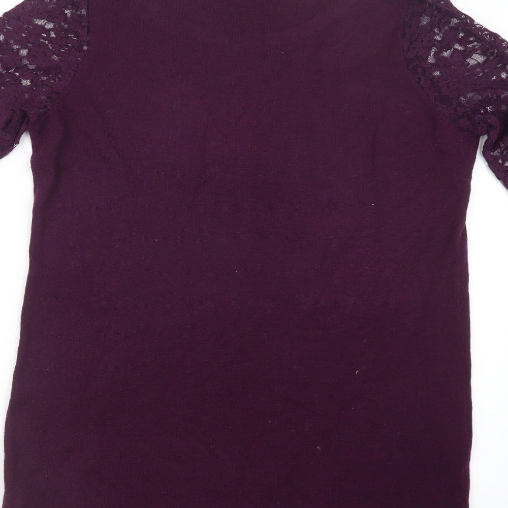 Wallis Womens Purple  Knit Pullover Jumper Size M
