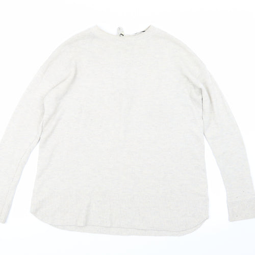 H&M Womens Beige  Knit Pullover Jumper Size XS