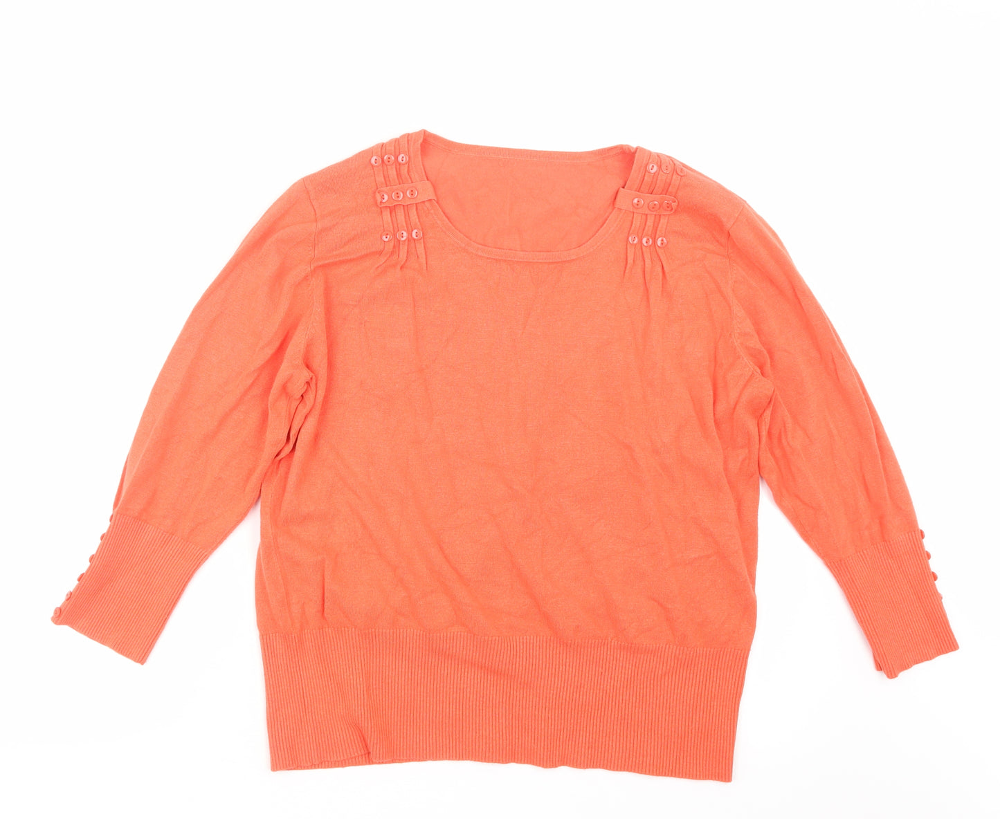 Preworn Womens Orange  Knit Pullover Jumper Size 18