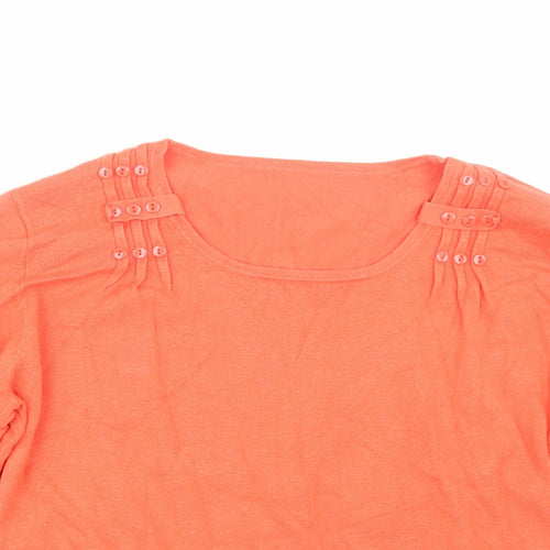 Preworn Womens Orange  Knit Pullover Jumper Size 18