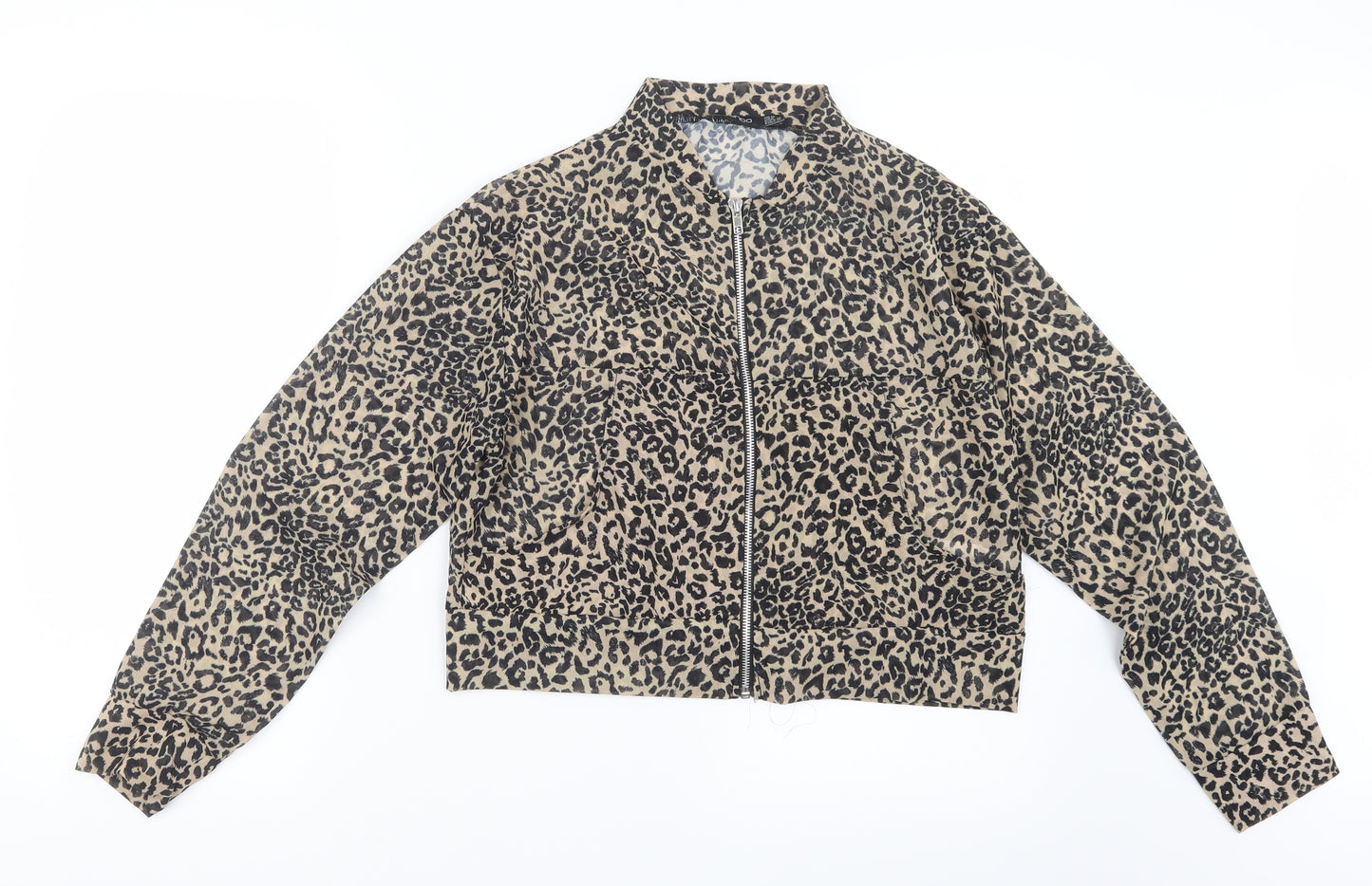Boohoo Womens Black Animal Print  Jacket  Size 10