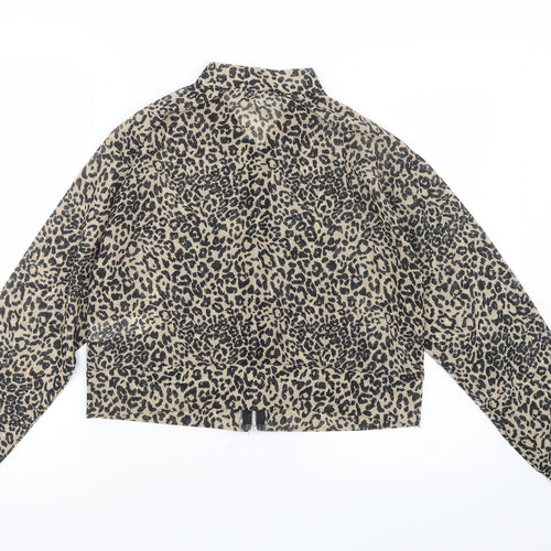 Boohoo Womens Black Animal Print  Jacket  Size 10