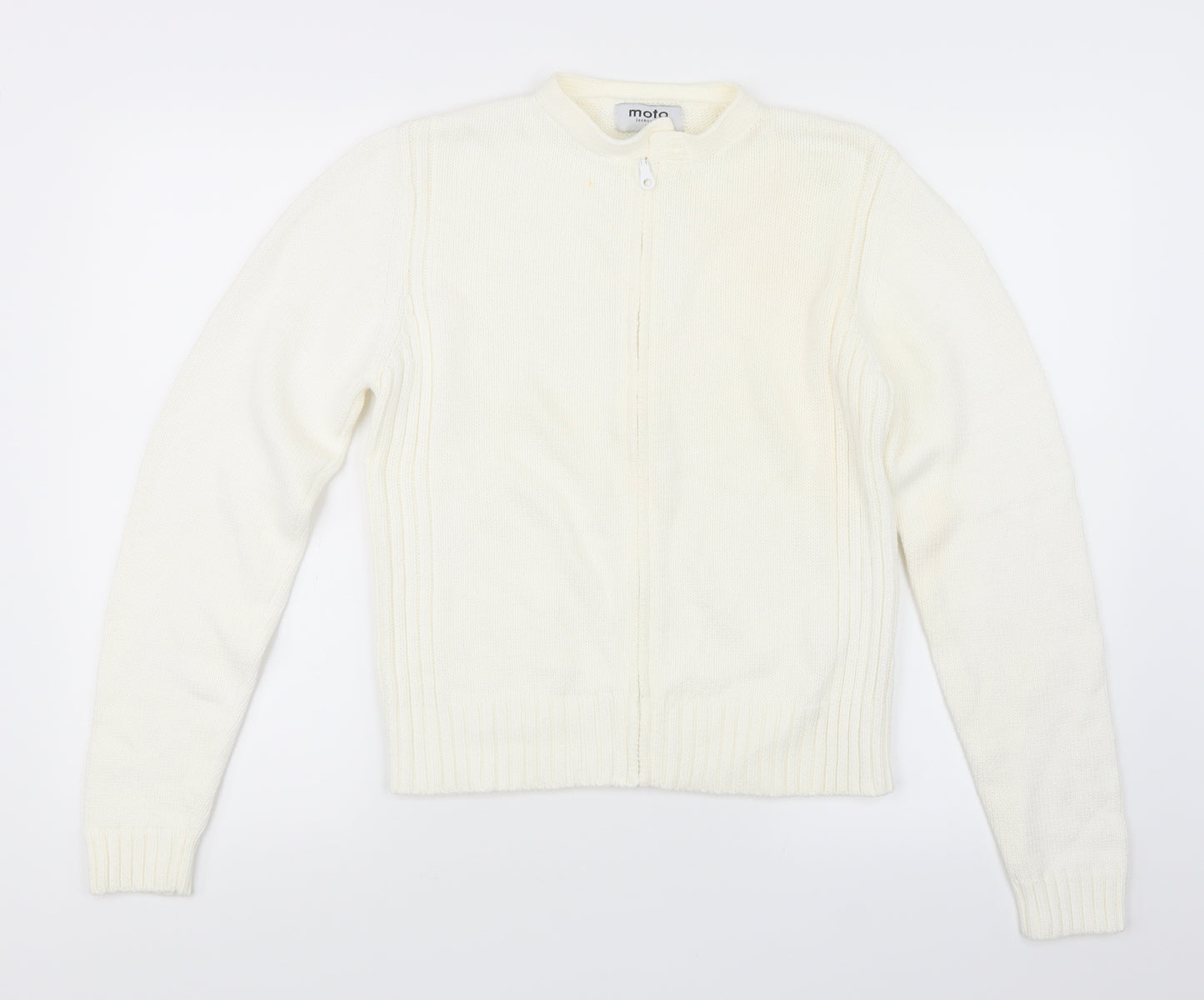 Moto Womens Ivory  Knit Jacket Coatigan Size 14