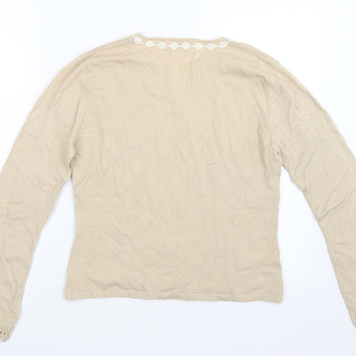 Marks and Spencer Womens Beige  Knit Pullover Jumper Size 14