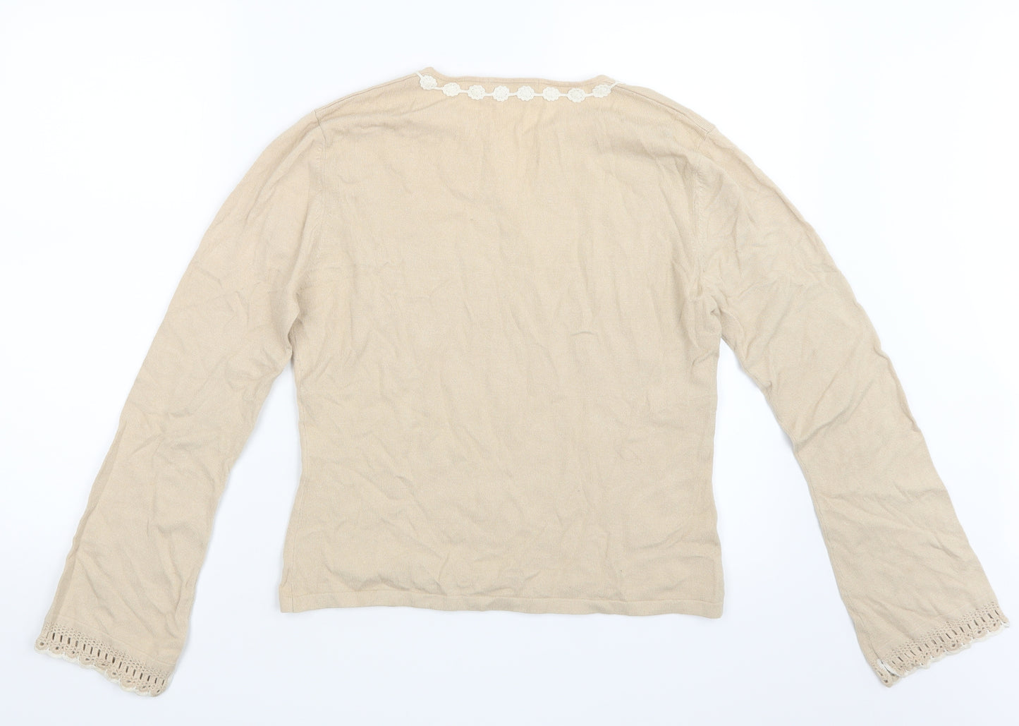 Marks and Spencer Womens Beige  Knit Pullover Jumper Size 14