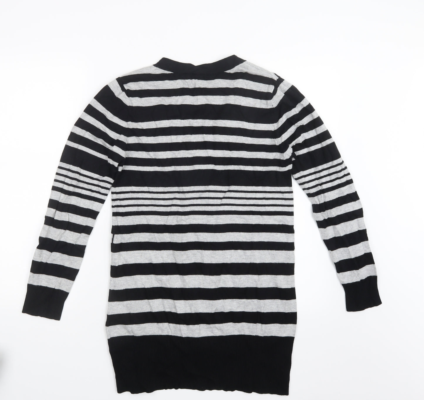 TU Womens Black Striped Knit Cardigan Jumper Size 14