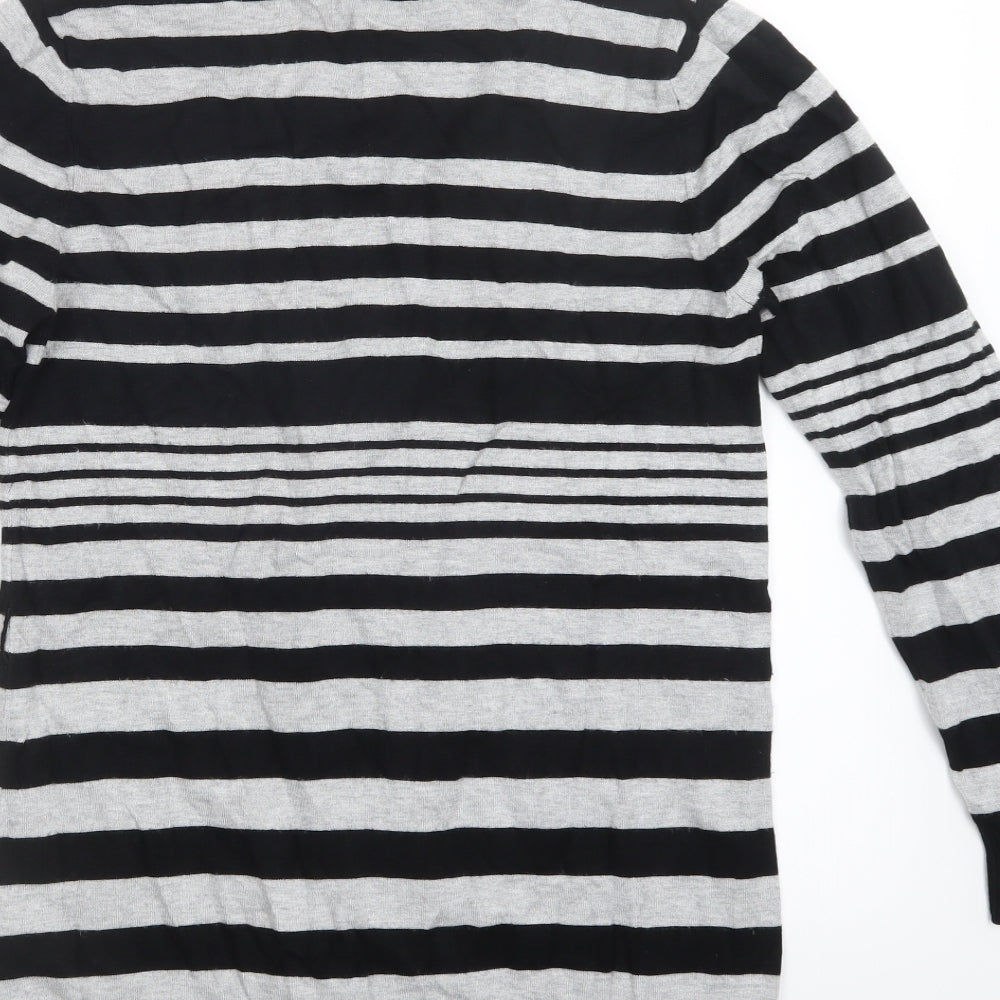 TU Womens Black Striped Knit Cardigan Jumper Size 14