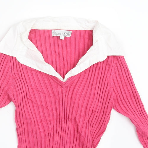 Soya Womens Pink   Pullover Jumper Size L