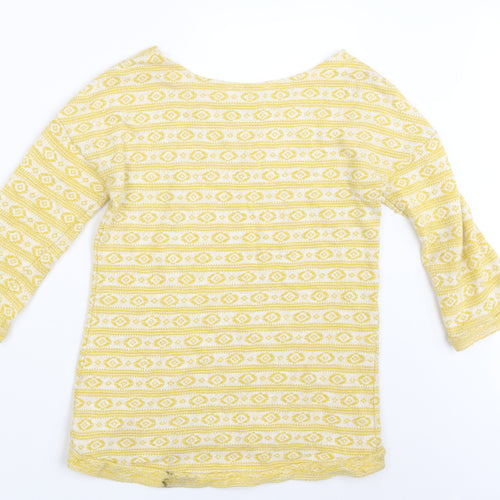 NEXT Womens Yellow Geometric Knit Pullover Jumper Size 8