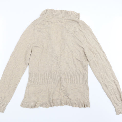 Tara Womens Beige   Cardigan Jumper Size M