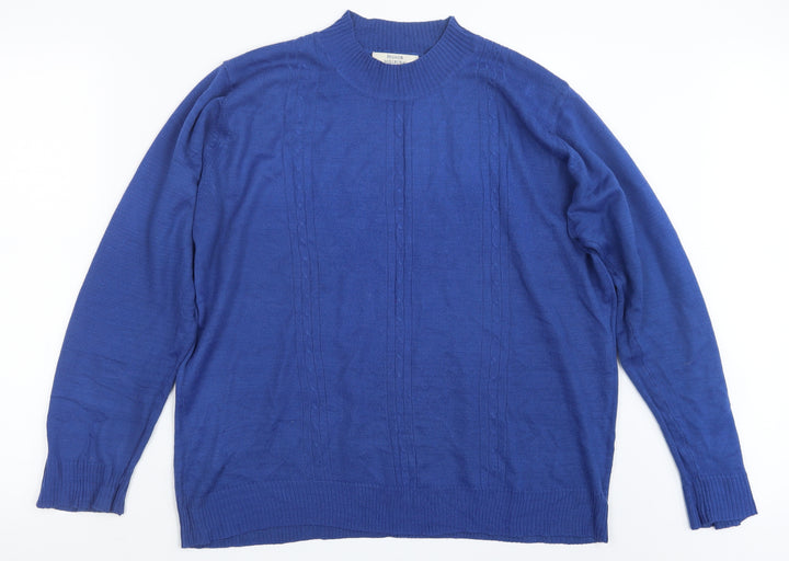 EWM Womens Blue  Knit Pullover Jumper Size 18