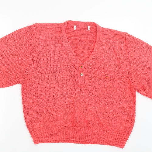 Preworn Womens Pink  Knit Pullover Jumper Size M