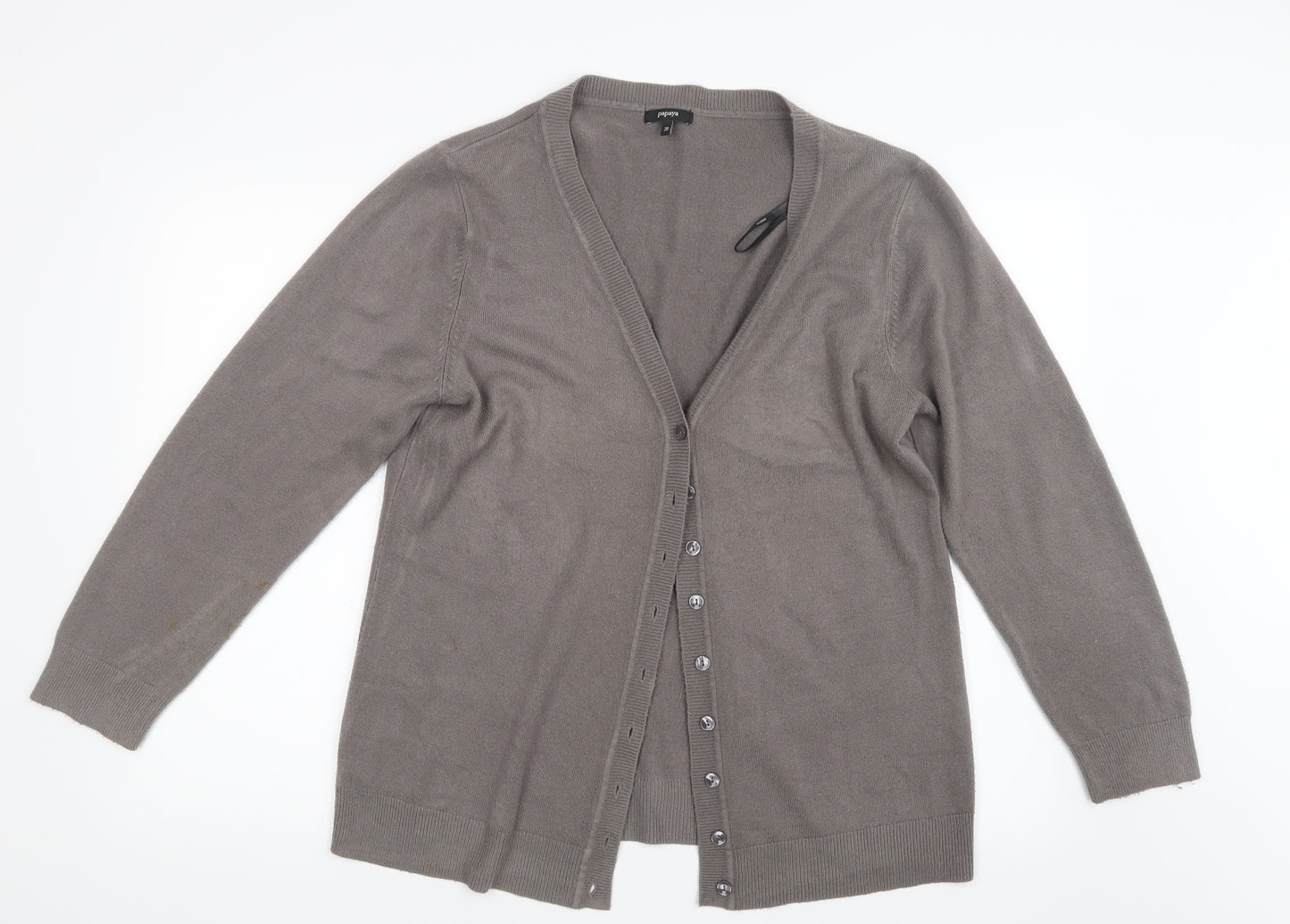 Papaya Womens Brown  Knit Cardigan Jumper Size 20