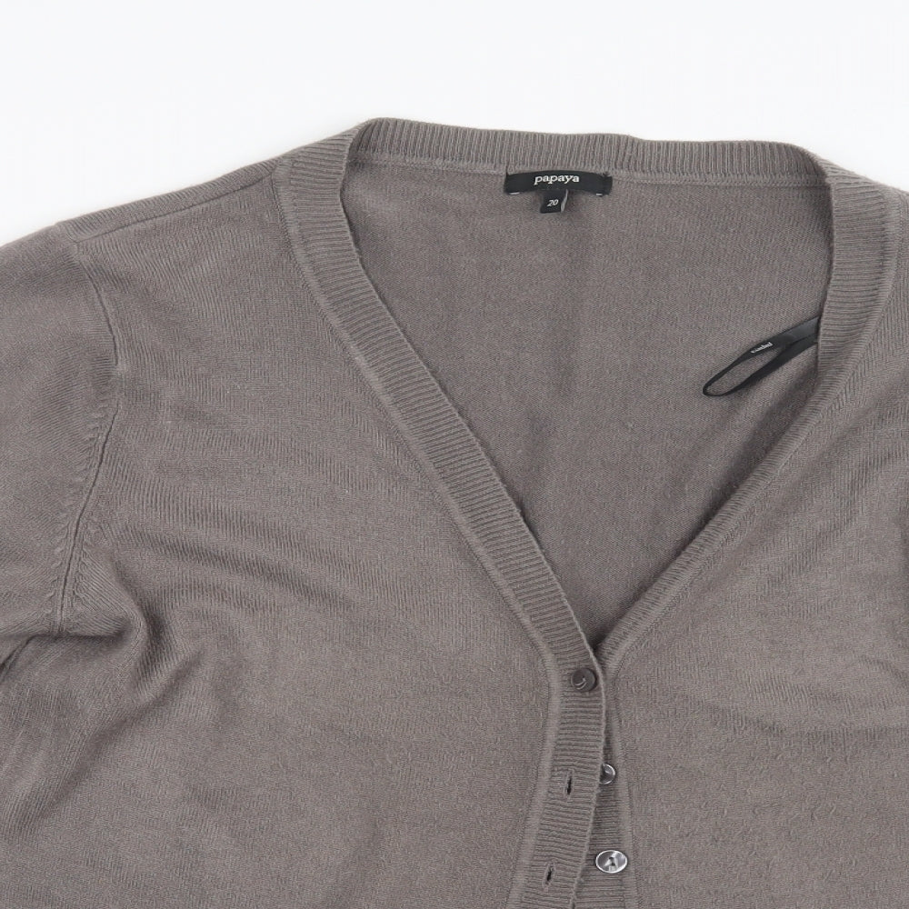 Papaya Womens Brown  Knit Cardigan Jumper Size 20