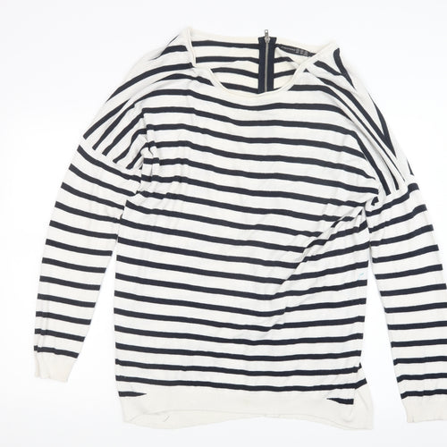 Atmosphere Womens Blue Striped Knit Pullover Jumper Size M