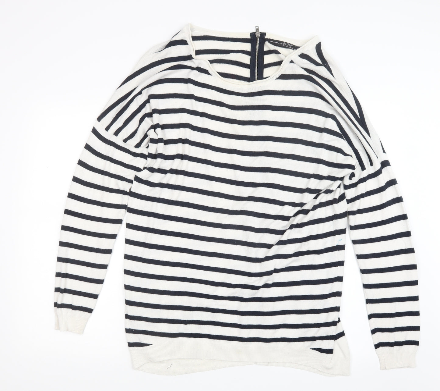 Atmosphere Womens Blue Striped Knit Pullover Jumper Size M