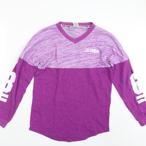 PINK Womens Purple  Knit Pullover Jumper Size XS
