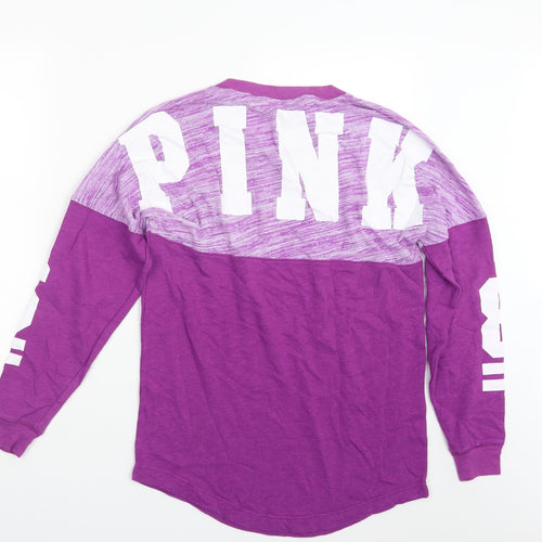 PINK Womens Purple  Knit Pullover Jumper Size XS