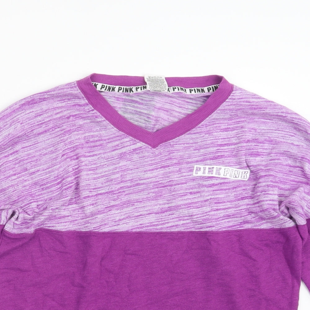 PINK Womens Purple  Knit Pullover Jumper Size XS