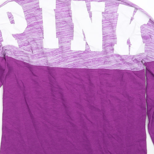 PINK Womens Purple  Knit Pullover Jumper Size XS