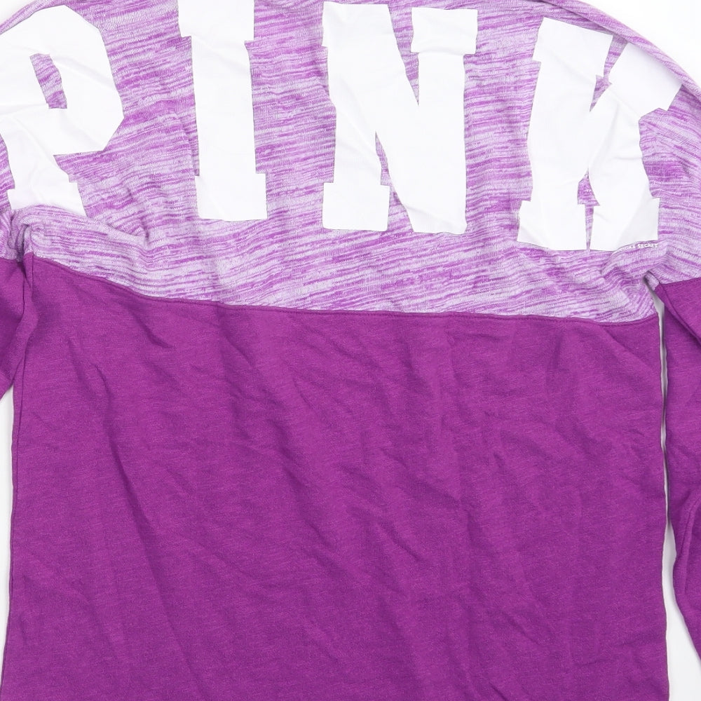 PINK Womens Purple  Knit Pullover Jumper Size XS