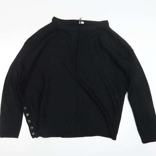 Capsule Womens Black  Knit Pullover Jumper Size 12