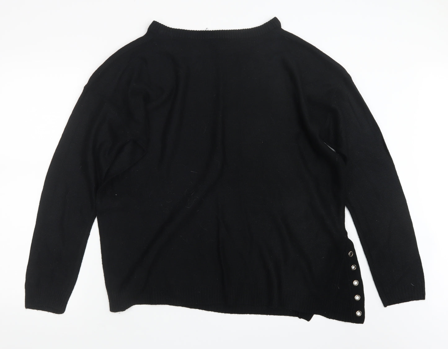 Capsule Womens Black  Knit Pullover Jumper Size 12