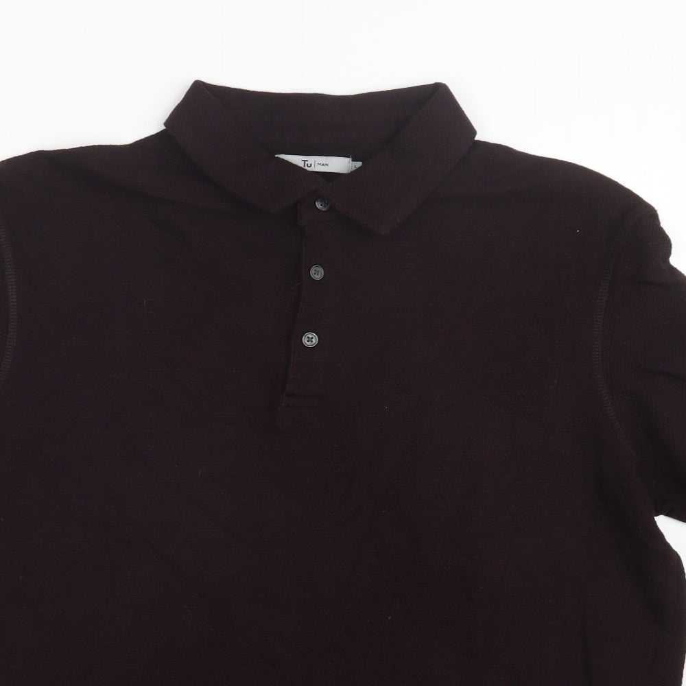 TU Mens Purple    Polo Size L